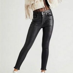 Free People We The Free High Rise Coated Skinny Jeans — Size 26